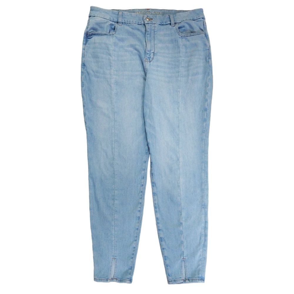 American Eagle Curvy Hi Rise Jegging Light Wash Front Seam Next Level Stretch